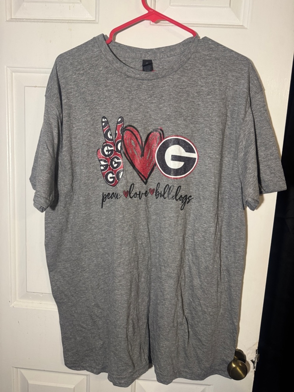 Georgia Bulldogs Grey Graphic Tee - Love Bulldogs (XL)